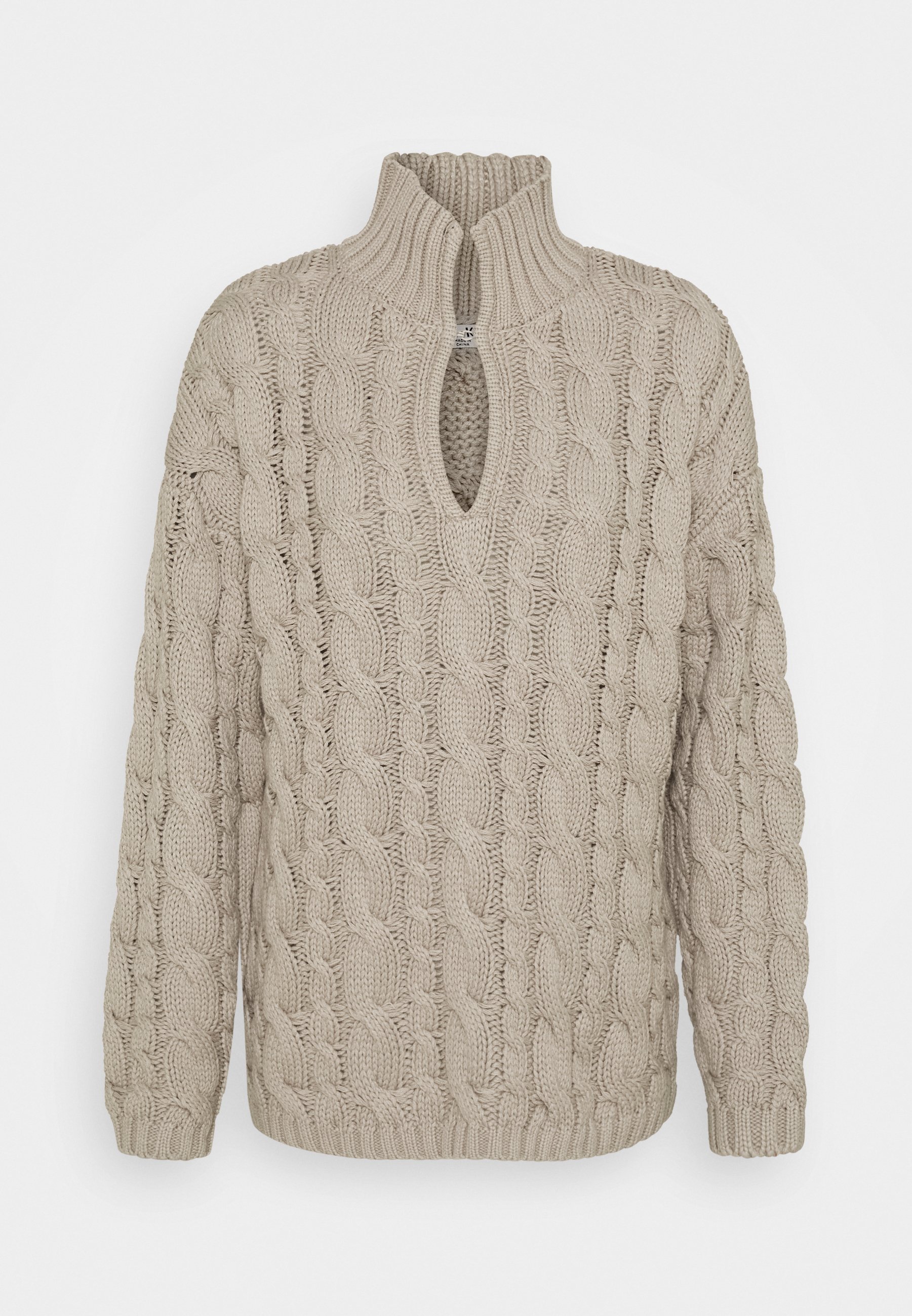 Na Kd Keyhole Oversized Cable Jumper Grey Zalando De