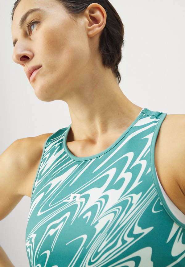 DELIA PRINTED TANK - Top - liquify teal2