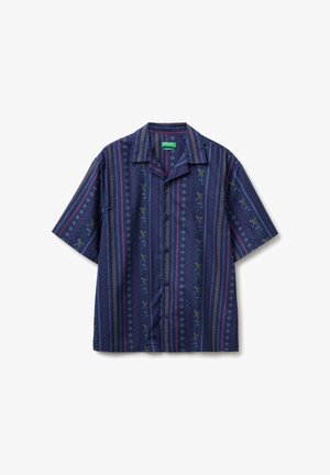 United Colors of Benetton, PRINTED SHORT SLEEVE SHIRT STRAIGHT HEM RELAXED FIT.. - Chemise - blue