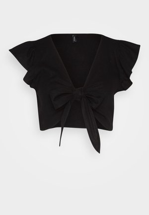 Vero Moda, VMMYMILO CROP TIE - Μπλουζάκι με στάμπα - black