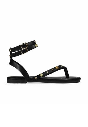Bosanova SANDALIAS PLANAS NEGRAS CON TACHUELAS Y DOBLE PULSERA - Sandalias de dedo - black