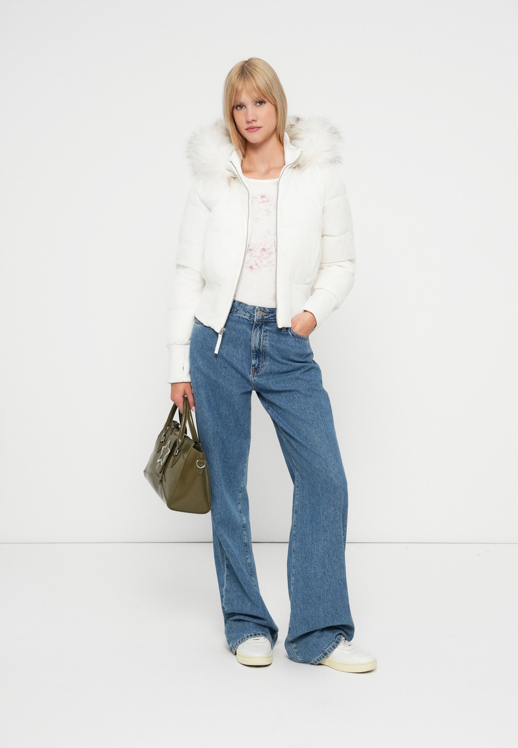 Hollister Co. JACKET CHAIN - Winter jacket - white - Zalando.co.uk