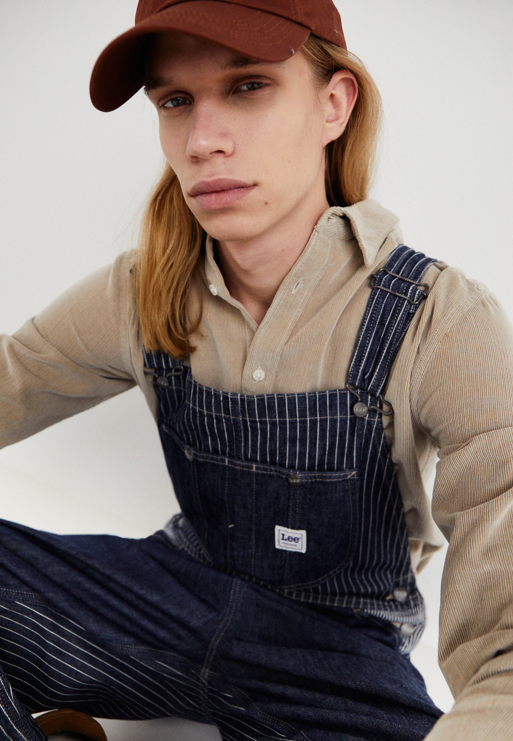 Lee SLOUCHY BIB - Denim Dungarees - fuller springs/dark-blue denim