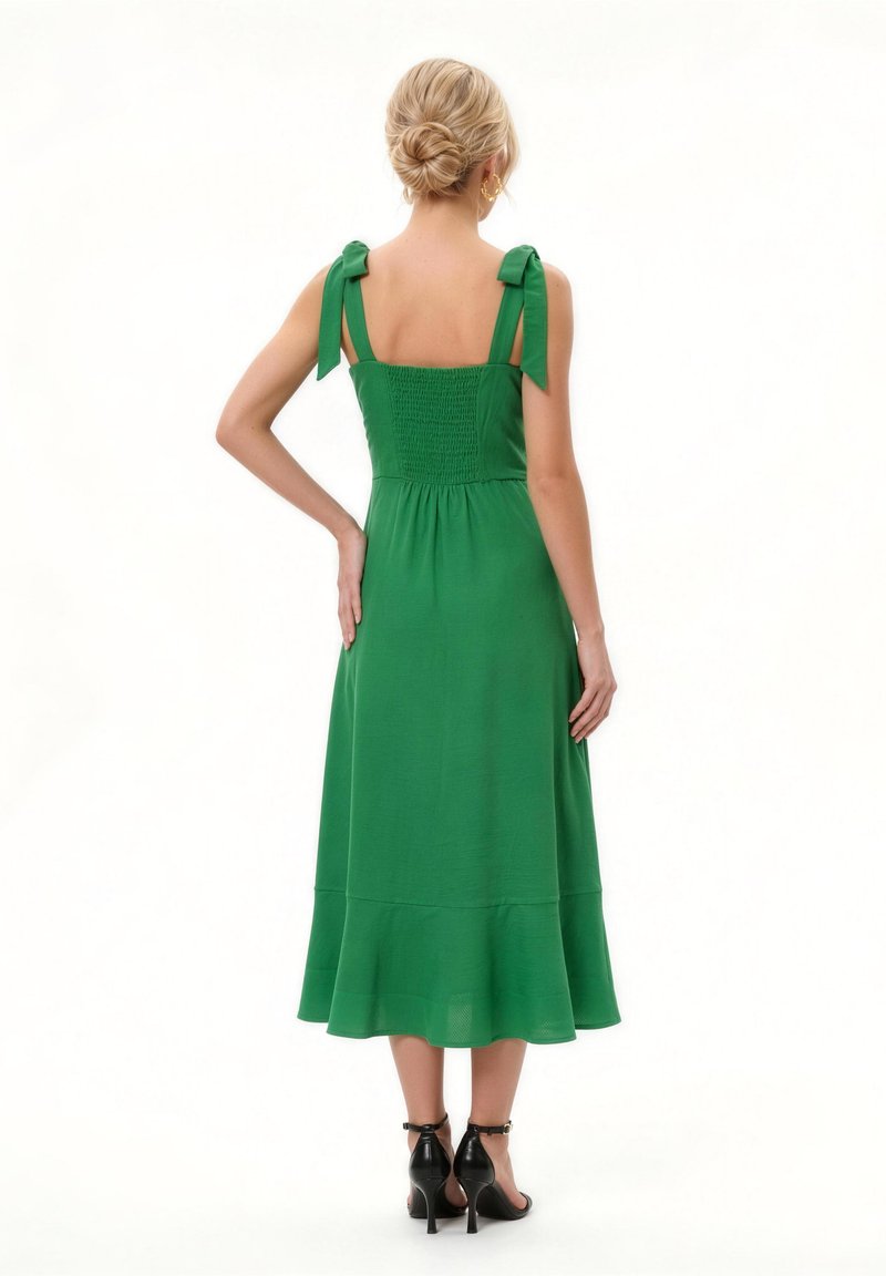 green dress with sandals Khaki Lurex Knit Maxi Dress – self-portrait-EU main image 1
