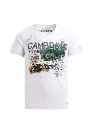 Camp David, CAMP DAVID T-SHIRT MIT V-NECK UND PHOTOPRINT - T-Shirt print - offwhite