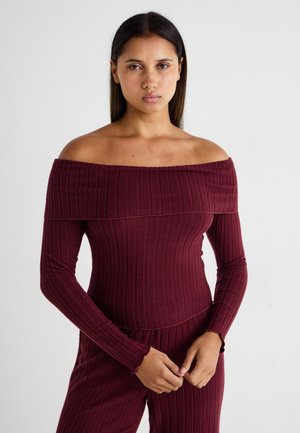 ONLANNA OFF SHOULDER - T-shirt à manches longues - burgundy