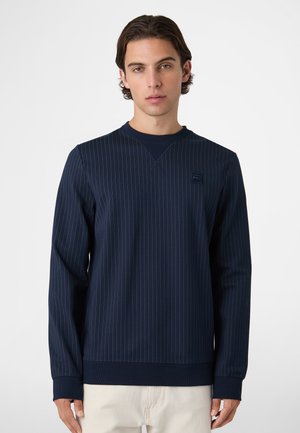 Fila APPAREL BRERA REGULAR PINSTRIPED CREWNECK  - Sweater - black iris egret striped