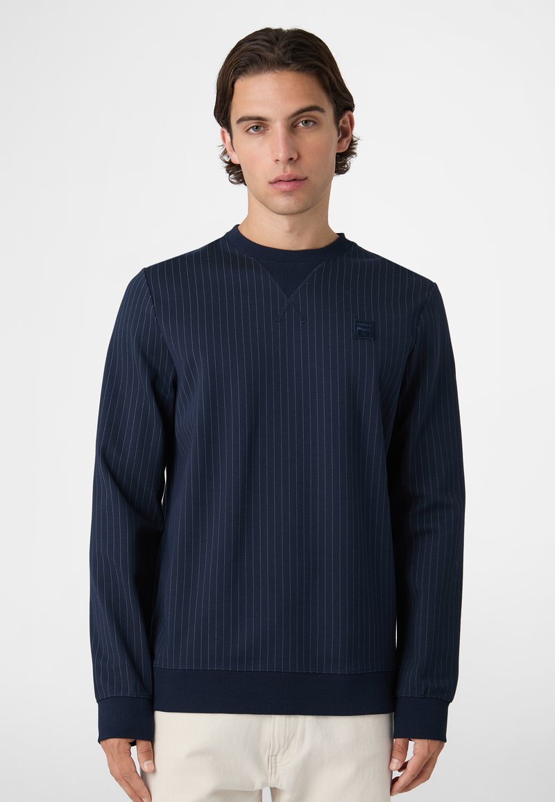 Fila APPAREL BRERA REGULAR PINSTRIPED CREWNECK  - Felpa - black iris egret striped