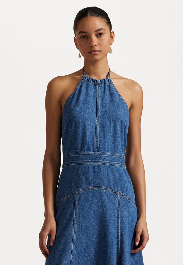 Denim Halter Dress - Maxi dress - pirra wash