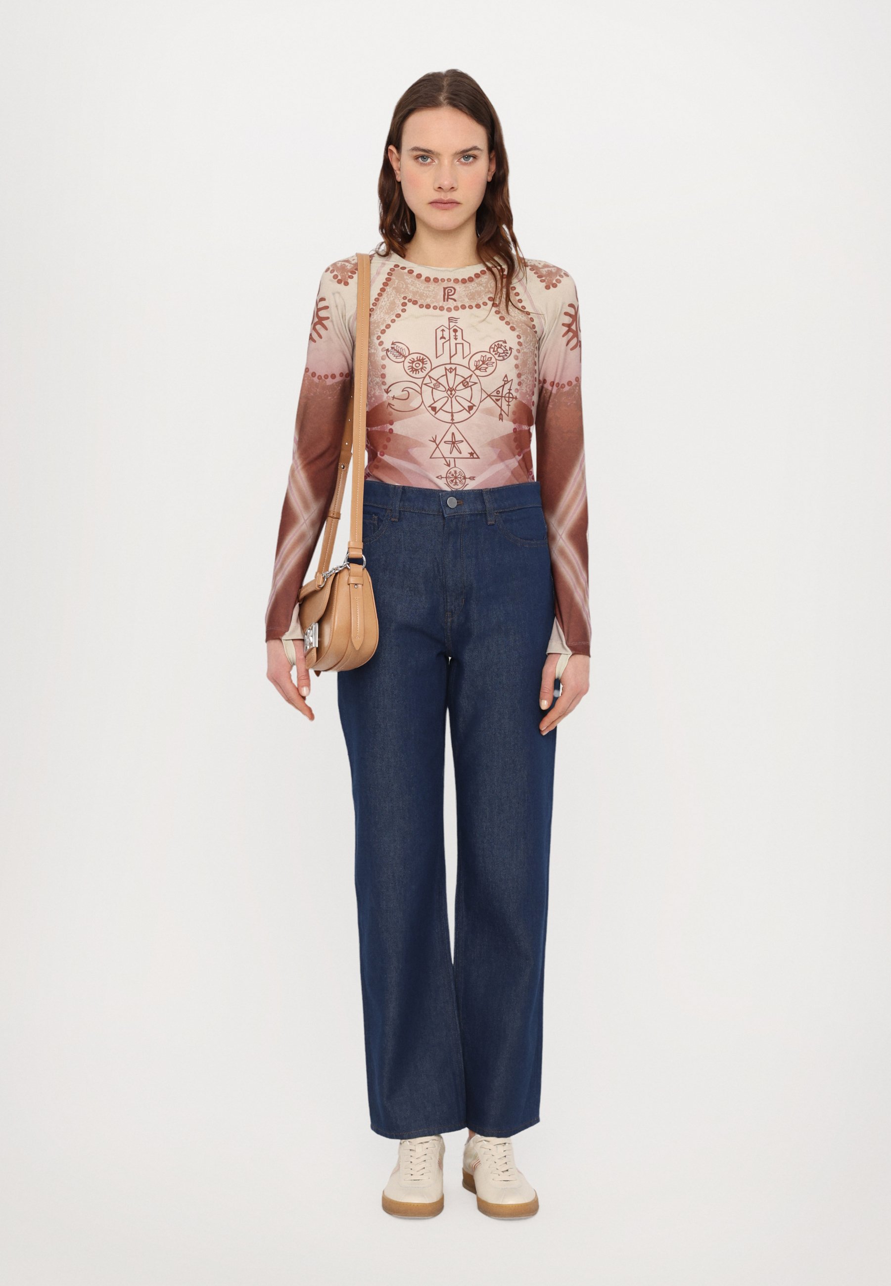 Paolina Russo EARTH PRINTED LONG SLEEVE - Long sleeved top