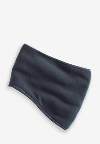 Bandeau en polaire bleu marine avec une texture lisse et des bords élastiques pour plus de confort. Design simple et sans couture, sans motifs supplémentaires.