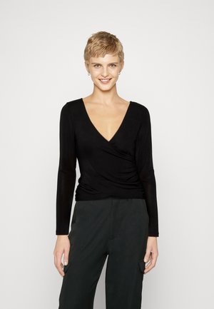 Pieces PCORISSY WRAP - Μπλούζα με μακριά μανίκια - black