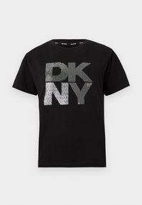 STACKED NEW YORK MIXED EMBELLISHMENT LOGO RELAXED CREW NECK TEE - Majica kratkih rukava s printom - black/silver