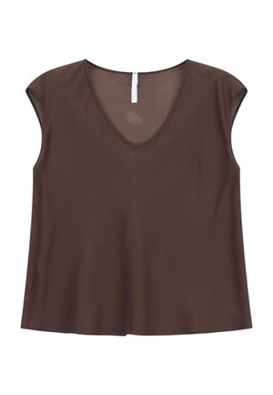 Imperial, TOP SENZA MANICHE SCOLLO A V DONNA MARRONE IMPERIAL - Camicetta - marrone