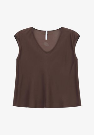 Imperial, TOP SENZA MANICHE SCOLLO A V DONNA MARRONE IMPERIAL - Camicetta - marrone