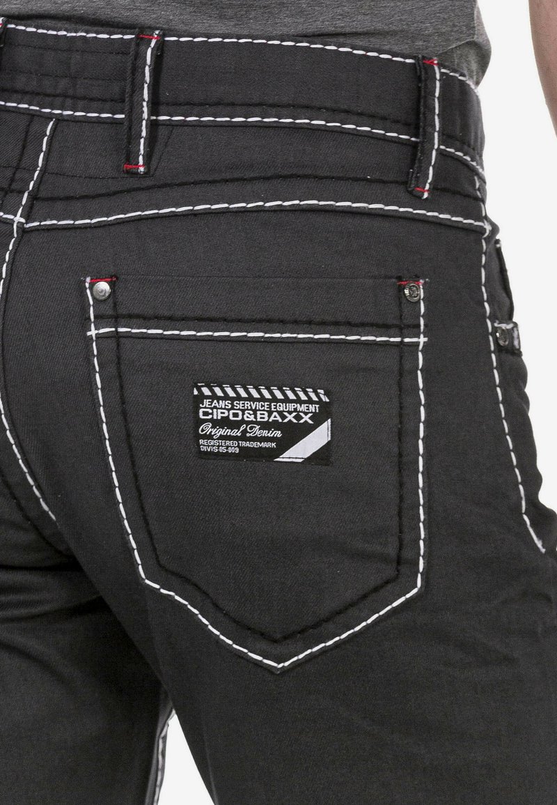Herren Skinny Fit | Cipo & Baxx Jeans Straight Leg black/schwarz - XR75345 Herren Skinny Fit | Cipo & Baxx Jeans Straight Leg black/schwarz - XR75345