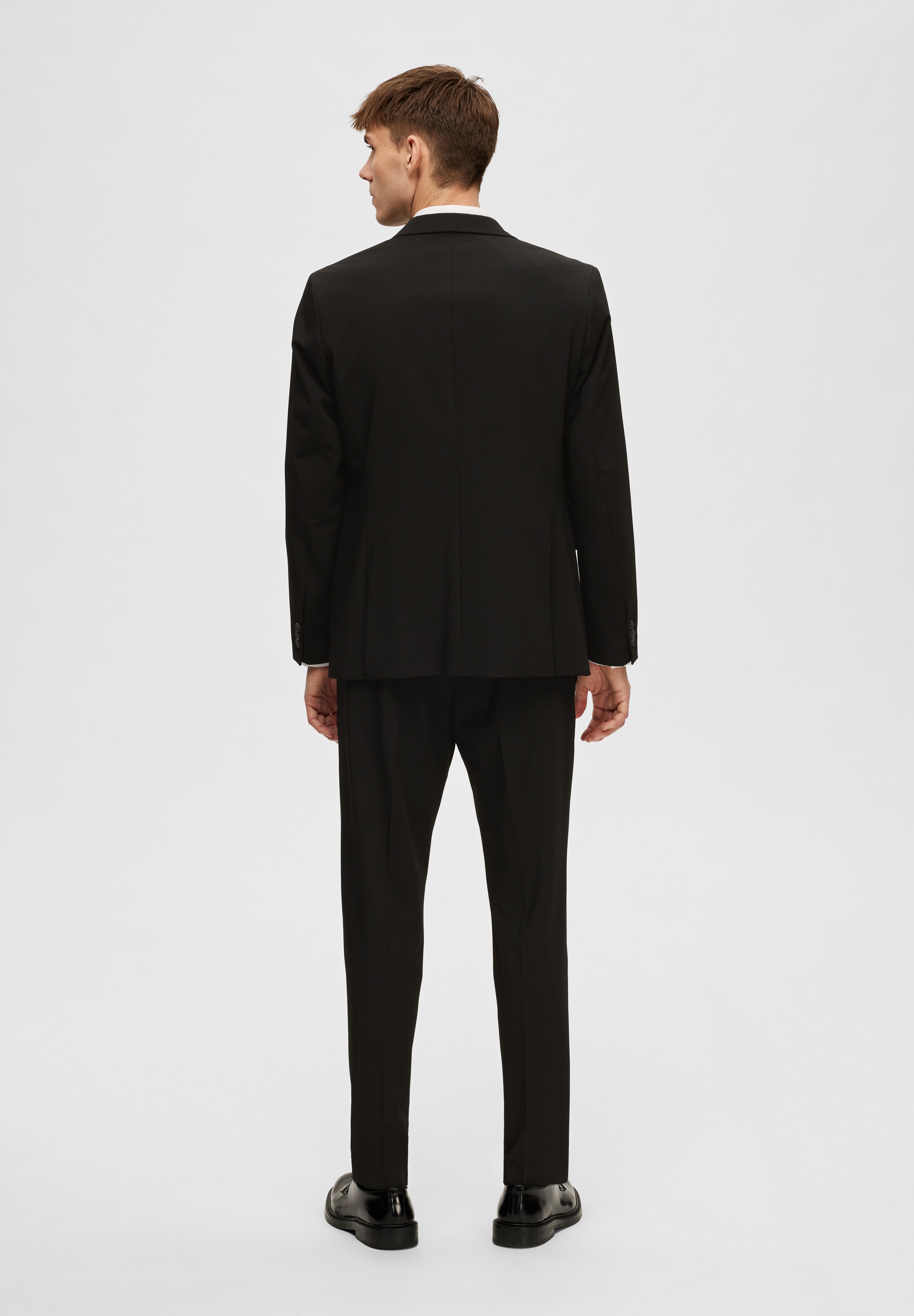 SELECTED HOMME Herren Sakko Slim Fit - Grau Kariert, 2-Knopf, Mit Seitenschlitzen