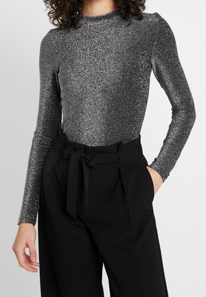 Monki, T-shirt à manches longues - mottled black