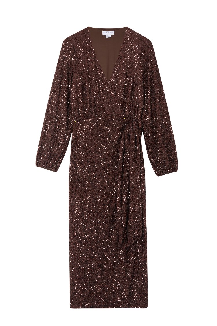 never fully dressed brown sequin dress Chocolate Sequin Vienna Dress