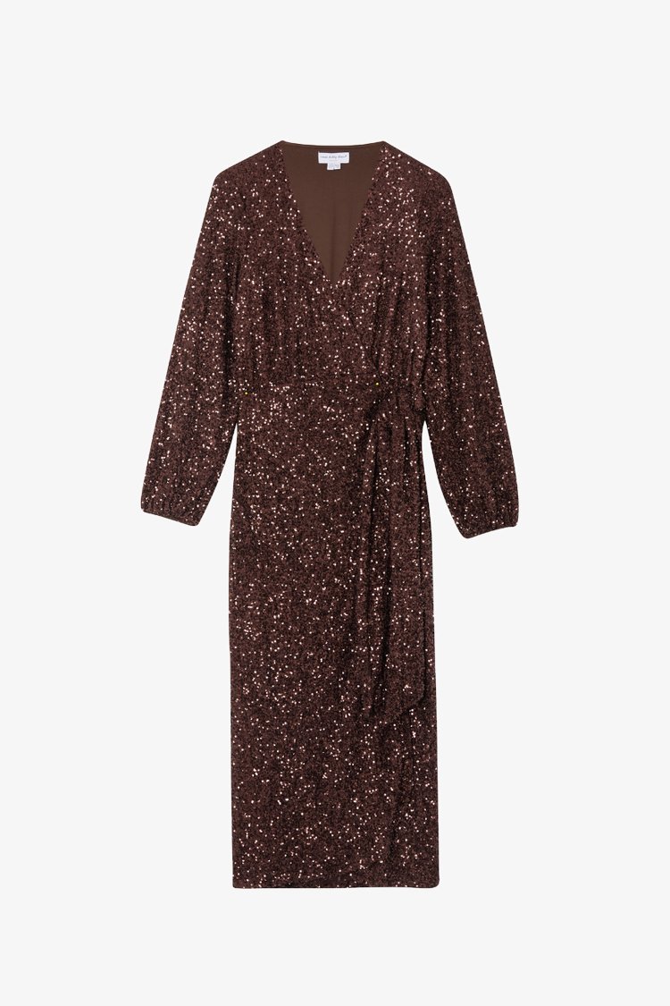 never fully dressed brown sequin dress Chocolate Sequin Vienna Dress