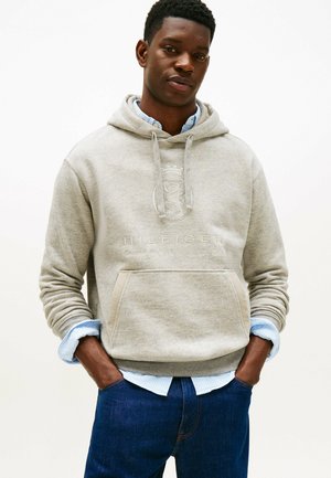 VARSITY CREST HOODY - Hoodie - light grey marbled heather