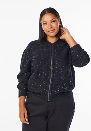 MIT REISSVERSCHLUSS UND PAILLETTEN - Blouson Bomber - black silver sequins