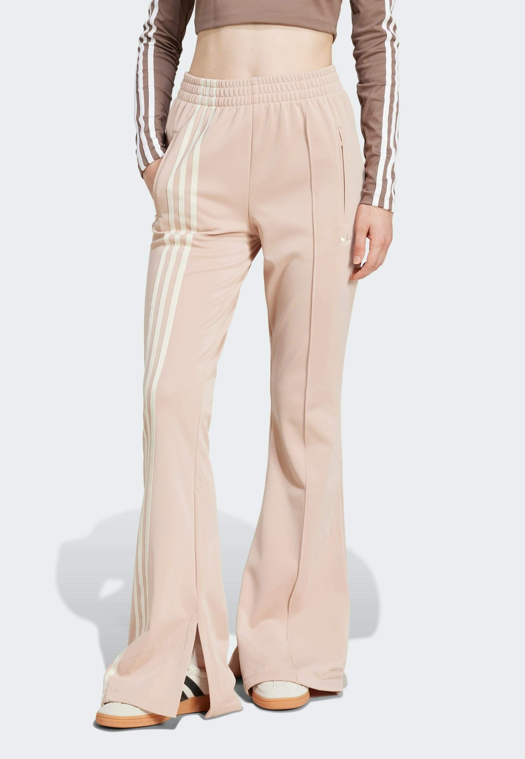 ★adidas★ Firebird Flare Track Pants Ash Pearl Pink JJ0935 ADIDAS ORIGINALS 3-Stripes Flared Firebird Track Pants Ash
