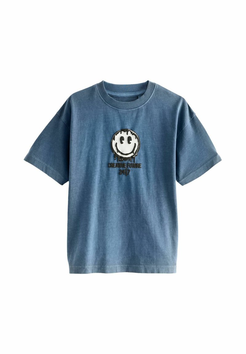 Next Triko s potiskem - blue back print