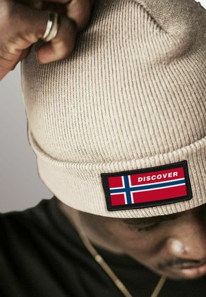 Neverless MIT PATCH NORWEGEN FLAGGE  - Beanie - beige