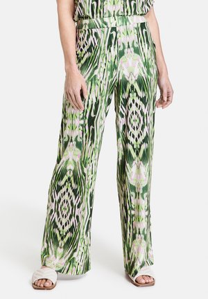 Gerry Weber GEMUSTERTE JERS - Stoffhose - ecru weiss grün druck