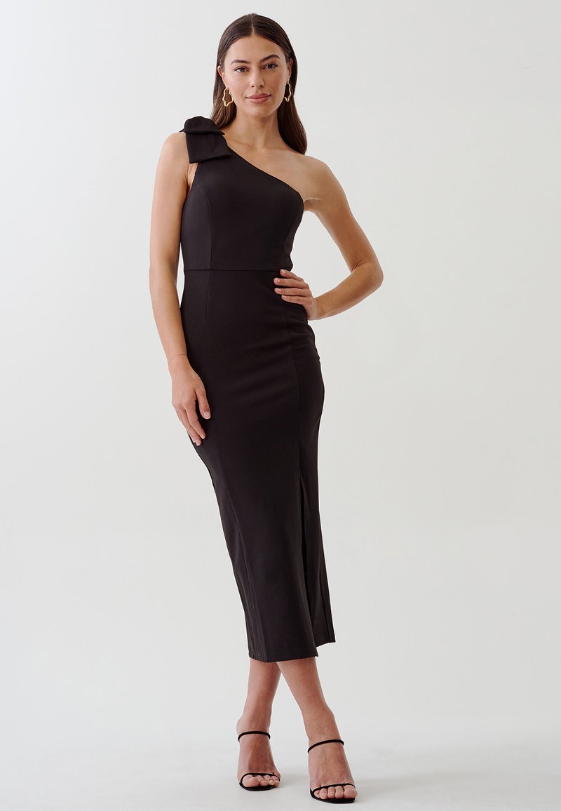 Mustmust mustär Josephine www.dresses waistbandიუმდი Быстро сложите спина убирается с вырезом Вставка которая обтягивает силуэт Сочетание с обманщиком черными шлепками.