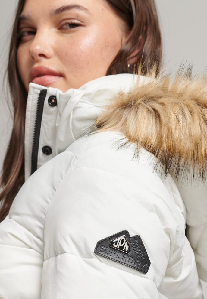 Superdry Hooded Mid Layer Short Jacket, White