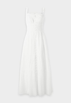 Abercrombie & Fitch, SMOCKED BUTTON MAXI - Robe longue - white