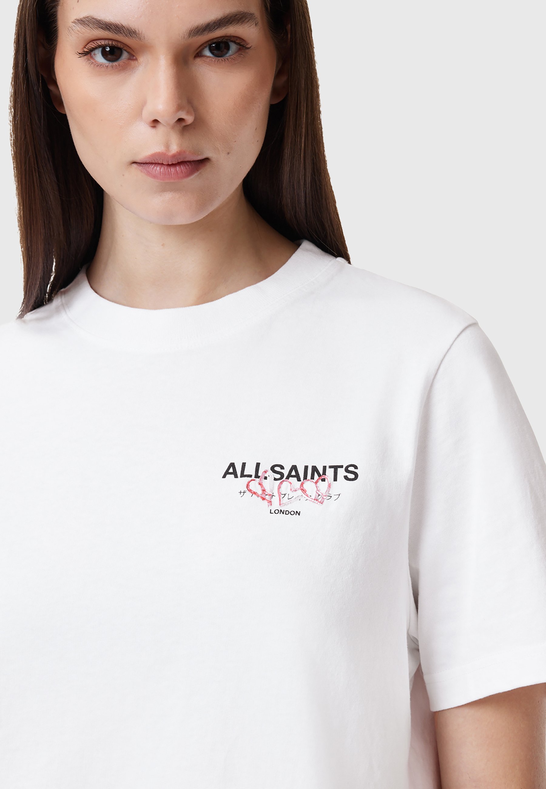 オールセインツ AllSaints Heart Lisa Tee レディース シャツ トップス Optic White AllSaints HEART LISA TEE - Print T-shirt - optic white/white