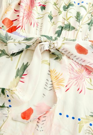 Next REGULAR FIT FLUTTER SLEEVE TIE WAIST - Maxi šaty - kew collection white & purple floral