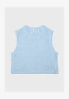 STRIPED RUSTIC ROUND NECK TOP - Blouse - light blue