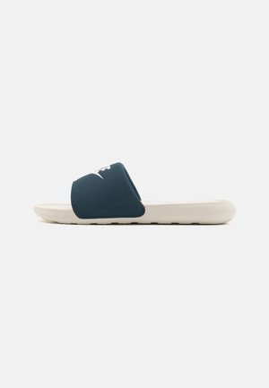 Nike Sportswear VICTORI ONE SLIDE UNISEX - Slip-on sandaler - armory navy/sail/light orewood brown