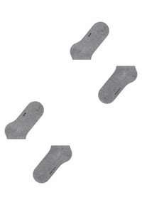 Chaussettes en coton grises au design à coupe basse. Elles présentent une texture lisse et un minimum de marquage avec le mot "ESPIRIT" imprimé en noir.