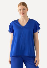 Ulla Popken DOUBLE CAP SLEEVE - Bluse - blue