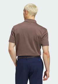 adidas Performance STRIPE  - Polo - trace brown   dark brown