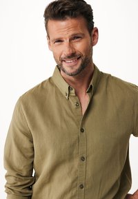 Mexx Basic Linen Shirt - Camicia - mid green