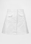 GAPSTUDIO VEGAN PATENT LEATHER MINI SKIRT - Trapecinis sijonas - antique white