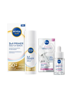 UV 2IN1 PRIMER LSF50+ 30 ML + HYALURON SERUM 15 ML - Skincare set - transparent