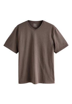 Next, V-NECK T-SHIRT - Tricou basic - neutral brown