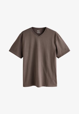 Next, V-NECK T-SHIRT - Lihtne T-särk - neutral brown