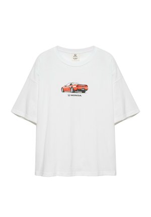 PULL&BEAR, RELAXED FIT SHORT SLEEVE CAR GRAPHIC HONDA - T-SHIRT - T-Shirt print - white