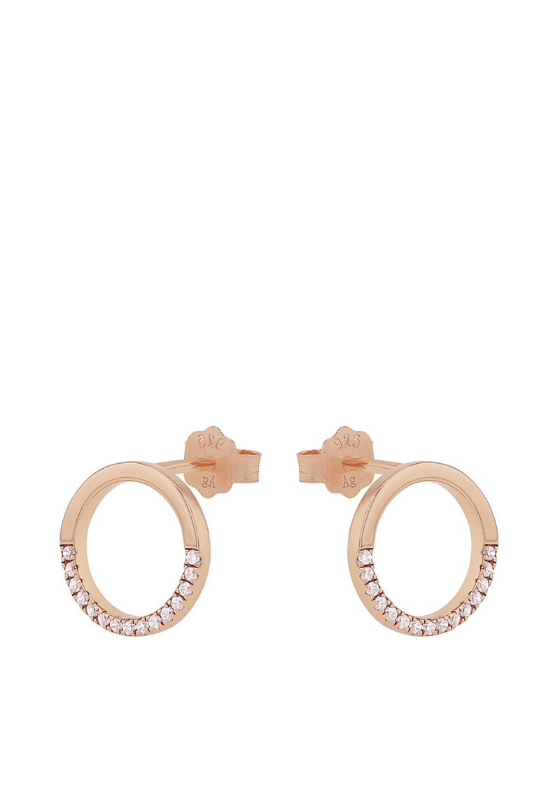 Orecchini a bottone placcati argento con zirconia cubica