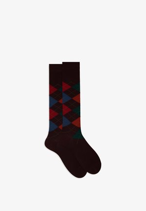 Gallo WITH INLAY MOTIF - Kniestrümpfe - bordo loden