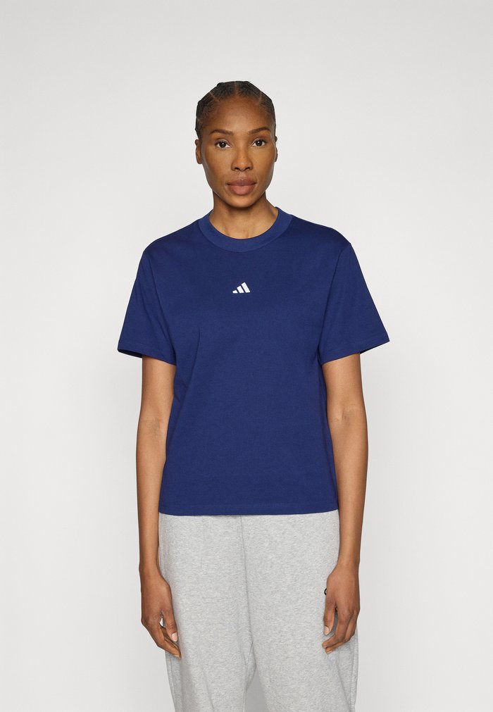 adidas ESSENTIALS SMALL LOGO - Basic T-shirt - dark blue/white