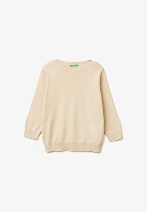 United Colors of Benetton, BEIGE SWEATER WITH BOAT NECK.. - Svetr - beige